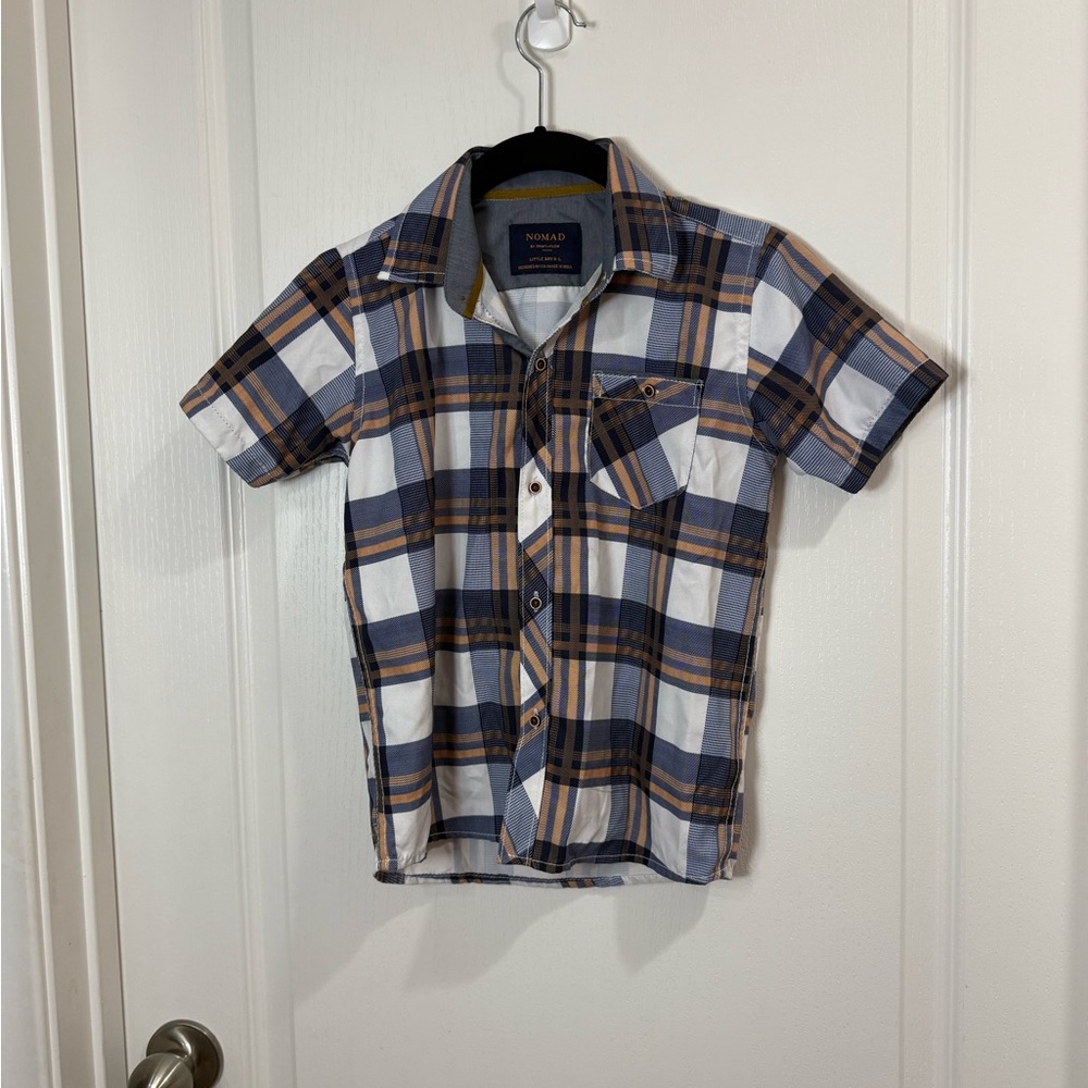 Nomad Plaid Shirt with Gold and Gray Accents